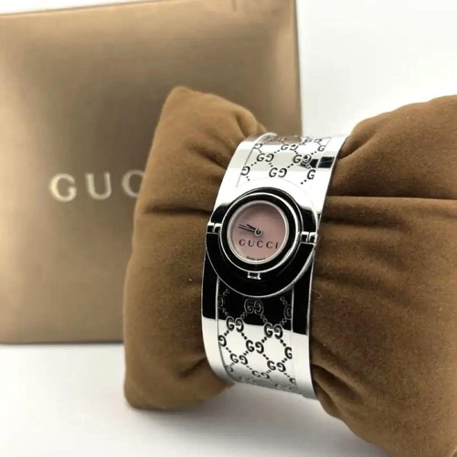 Gucci Toire Bangle Watch Pink Silver 8.3in All links included Box included