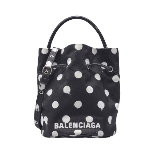 Borsa a secchiello Balenciaga Black Dot Wheel XS