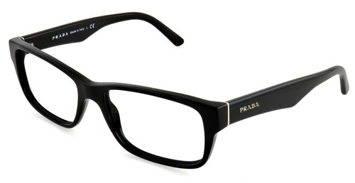 PRADA EYEWEAR New PRADA VPR16M 1AB 1O1 55mm Glossy Black Eyeglasses Frames Only Italy