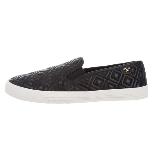 Tory Burch Sneaker slip on in pelle trapuntata nera Jesse Diamond   8 5