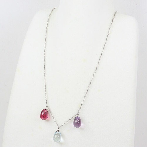 Tiffany & Co. Rainbow Drop K18WG Multicolor L:40.5cm Necklace Pre Owned [U0503]