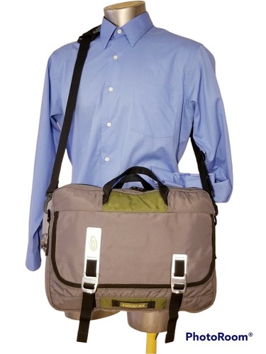 TIMBUK2 LAPTOP STASH MESSENGER BAG BRIEFCASE PADDED GRAY GREEN