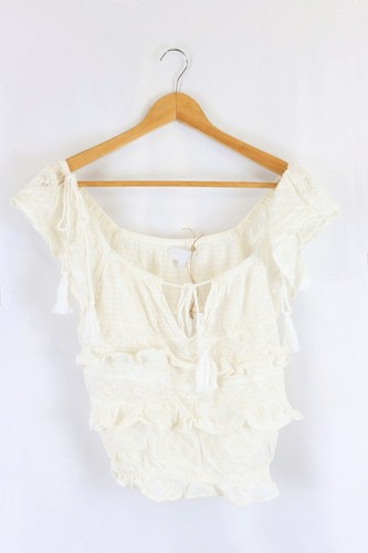 BRIONI Briony Marsh White Top With Lace 10 by Reluv Clothing