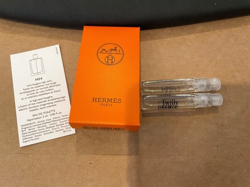 HERMÈS 2 NEW HERMES Eau de Parfum Samples 2ml H24 d'Hermes Twilly Ginger EDP spray lot
