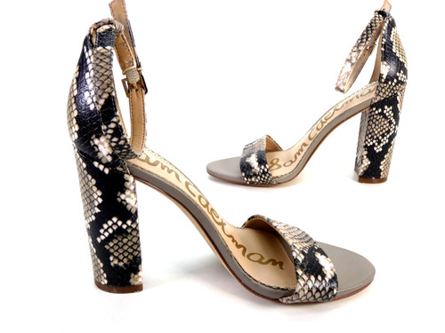 Sandali con tacco Sam Edelman serpente yaro animalier pelle tacco a blocco EU 36 UK 3