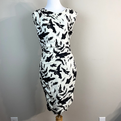 OFF WHITE Abito donna Pam & Gela medio bianco sporco grigio ruches tubino plissettato senza maniche M