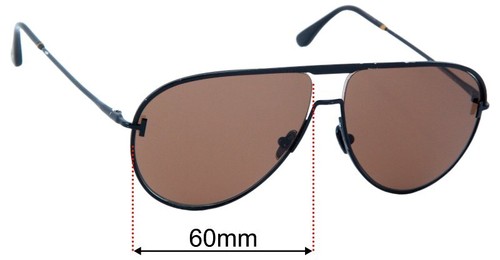 Lenti di ricambio per occhiali da sole SFx adatte a Tom Ford Theo TF924   larghezza 60 mm