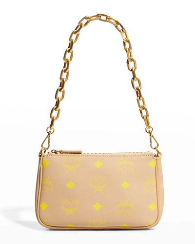 MCM Mini Color Splash Logo Shoulder Bag in Croissant L88226 One Size
