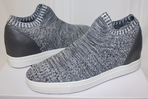 Steve Madden Sly scarpe stile sneaker slip on in maglia grigio multi nuove con scatola