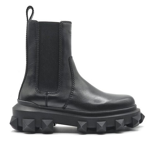 VALENTINO GARAVANI Valentino Trackstud Leather Boots Black EU 37 US 7   NWB $1150
