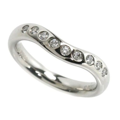 Tiffany & Co. PT950 curved band ring diamond 4.8g 180443