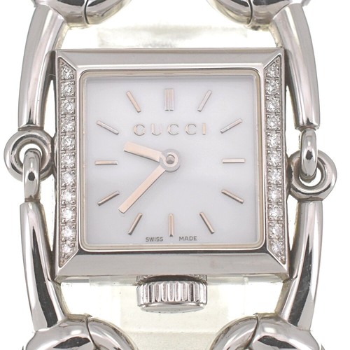 Orologio Gucci Signoria 116 5 lunetta diamantata quadrante bianco quarzo donna N#140162