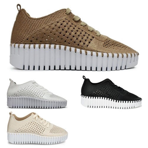 Ilse Jacobsen Womens Shoes Tulip 4271 Lace Up Sneaker Polyester