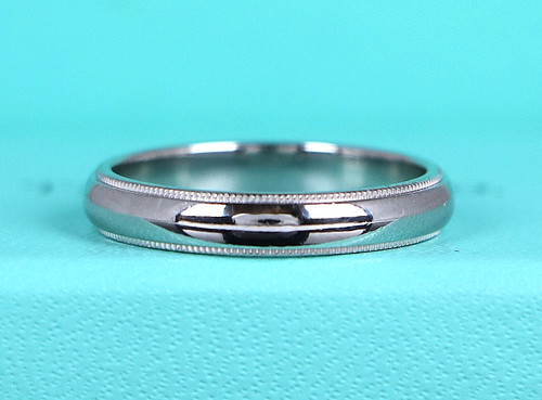 Fede nuziale Tiffany & Co. classica platino doppio milgrain 4 mm $ 2.100 9 75