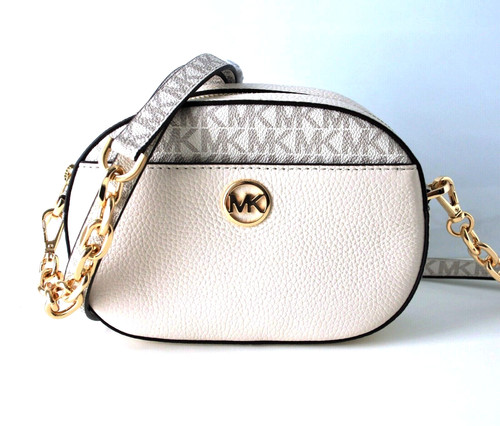 Borsa a tracolla Michael Kors Jet Set Glam SM FRNTPKT ovale XBODY crema