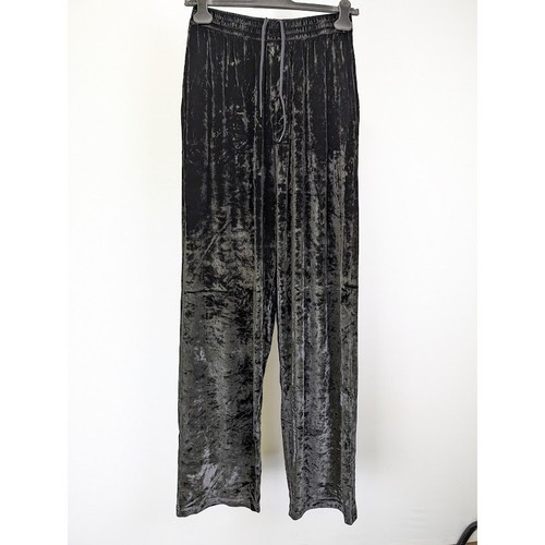 Balenciaga Baggy Pants BB Paris Icon velluto lucido nero nuovo con etichette XS