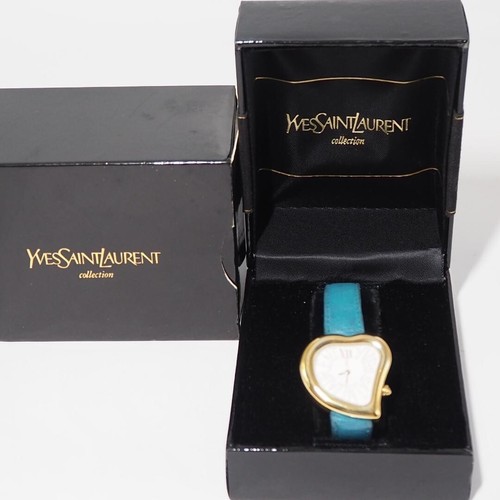 SAINT LAURENT (YSL) Orologio donna Yves Saint Laurent cuore oro turchese quarzo con scatola