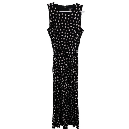 Tommy Hilfiger 10 Floral Stretch Wide Leg Jumpsuit Black Belted