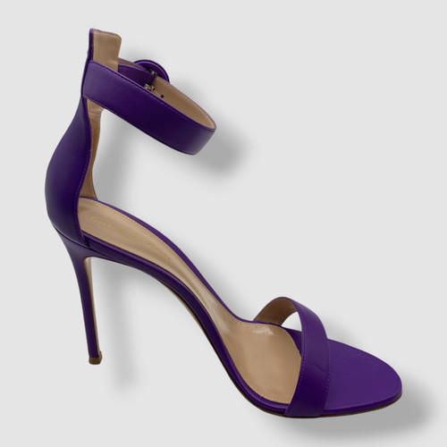 Gianvito Rossi scarpe sandalo donna viola Portofino in pelle taglia 42
