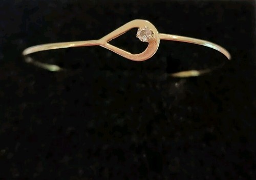 Vintage Avon Small Bangle bracelet  hook&loop  gold tone  Rhinestone
