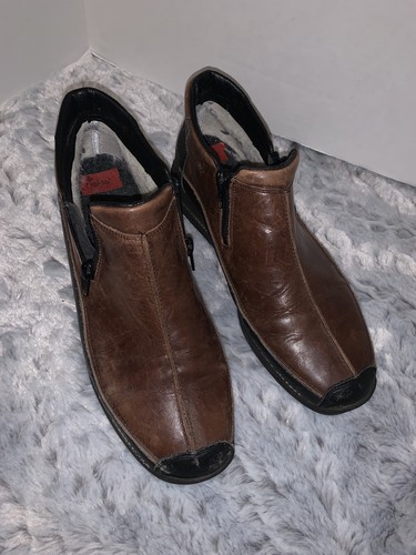 RIEKER Tex Boots Shoes double zip two tone Insulated Leather EUR 42 US 9