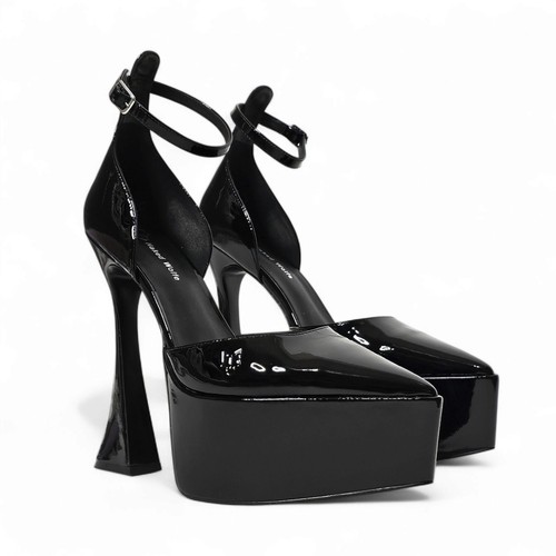 Tacchi con plateau Naked Wolfe Daria Patent neri taglia EU 40