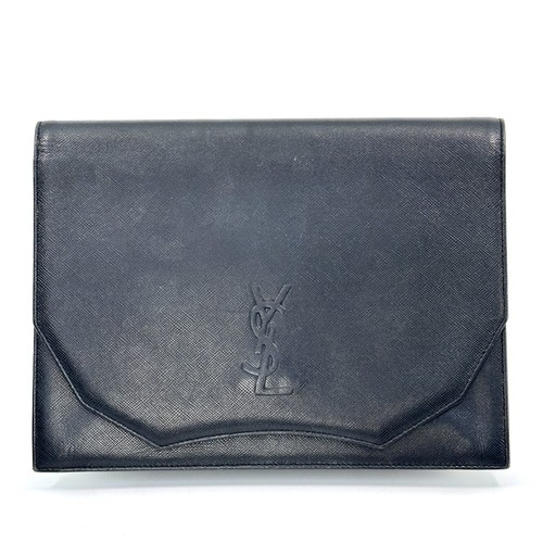 SAINT LAURENT (YSL) Borsa pochette Yves Saint Laurent in pelle nera autentica dal Giappone 0519