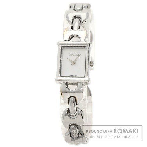 Orologio GUCCI 1800L Quadrato Quadrato Us SS SSnna Donnao Biancoico Analogicoile