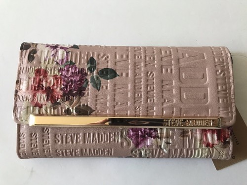 PORTAFOGLIO POLSINO DONNA STEVE MADDEN BLUSH FLOREALE LOGOBAR TRIF SNAP NUOVO CON ETICHETTE