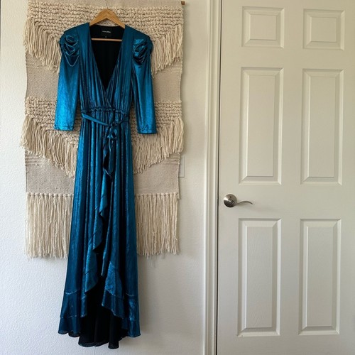 RETROFÊTE Retrofete Metallic Wrap Dress sz small