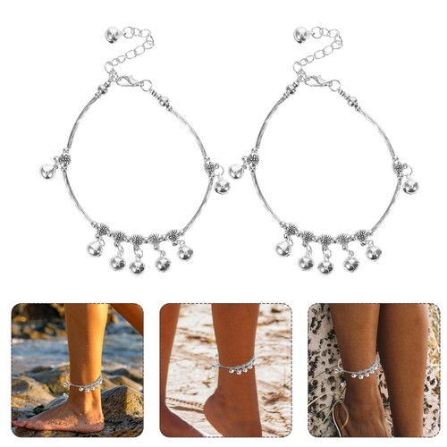 DE BEERS 2 Pcs Bell Anklet Student Dancing Anklets for Women Chain Bracelet