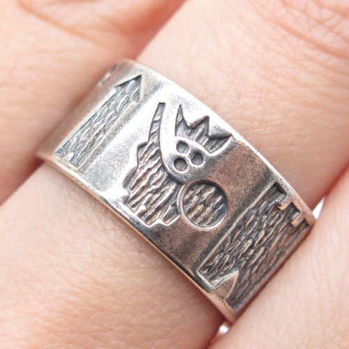 ANTHONY SEBASTIAN CLANCY Sterling Vintage 1991 Dublin Viking Band Ring Size 8.25