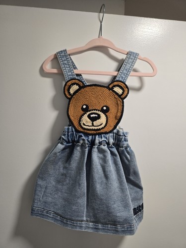 Vestito denim orsacchiotto bambina Moschino