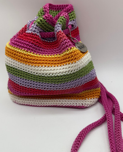Zaino The Sak Crochet Craze in tessuto a righe arcobaleno