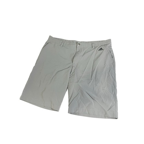 Adidas Three 3 Stripes Golf Shorts Mens Size 38 Gray Dri Wick Outdoor Activewear