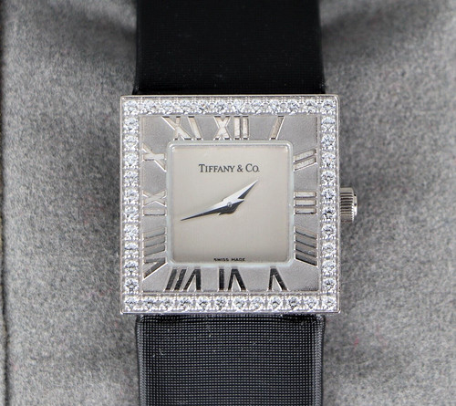 TIFFANY & CO. Orologio da polso Tiffany & Co Oro Bianco 18k 21 mm Atlas Diamante Quadrato Quarzo L3760
