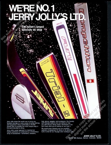 1978 Authier Competition Fury Trial skis photo Jerry Jolly Denver vtg print ad