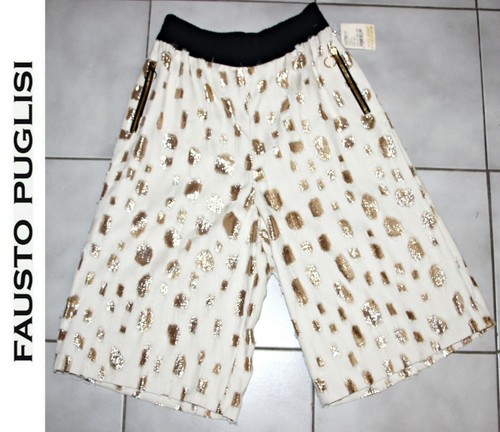 FAUSTO PUGLISI Donna Sfilata Bermuda Shorts 26" Long Ivory G IT 40 US M $1975