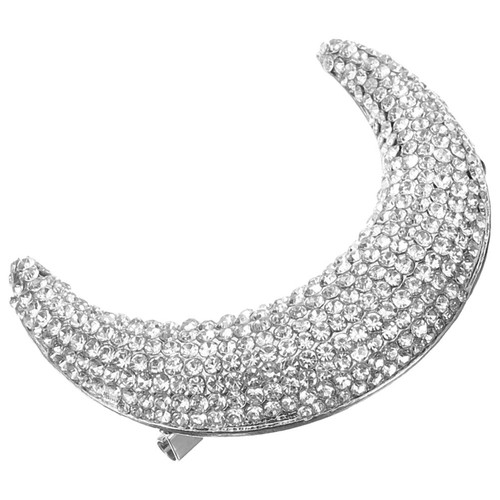 LUAR Moon Brooch Pin Women Clothes Lapel Pin Rhinestone Brooch for Backpack