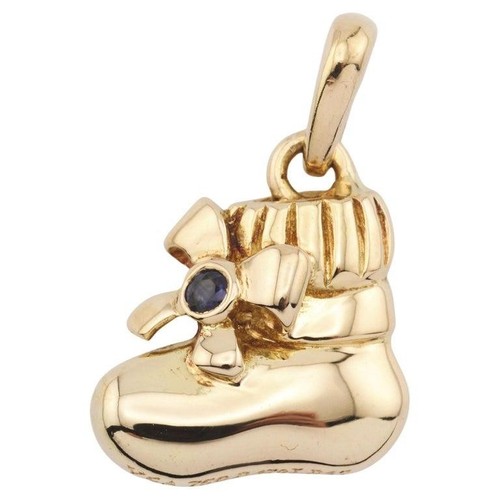 Van Cleef & Arpels Sapphire 18K G Baby Booty Shoe Charm Pendant