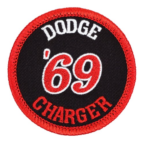 STATE BAGS 1969 Dodge Charger Embroidered Patch Black Red Iron On Sew On Hat Backpack Shirt