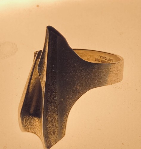 LAPPONIA 925 Silver Ring Brutalist Mod by Björn Weckström Finland 1997 sz 10.25