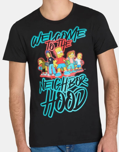 Simpsons welcome to the neighborhood t shirt with print on front