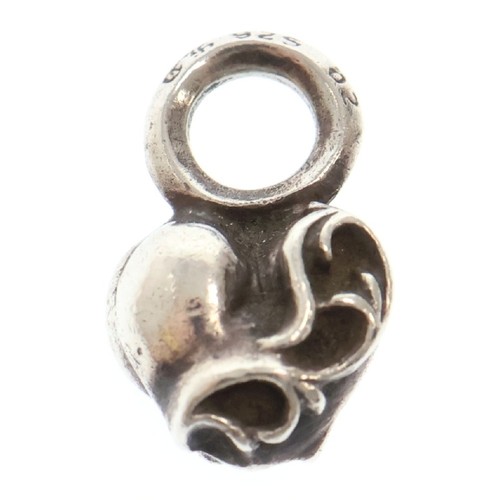 CHROME HEARTS CUORI CROMATI #B PILA CUORE CIONDOLO TOP ARGENTO BCA196 Usatofdc47becb