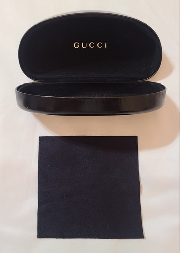 GUCCI EYEWEAR Genuine Gucci Sunglasses Case & Lens Cloth Black Eyewear Hard Clamshell Box EUC