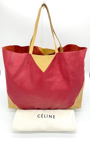 CELINE Horizontal Hippo Bicolor Leather Tote Bag AA692