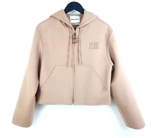 Giacca con cappuccio Miu Miu doppia lana cashmere 10231 139207469