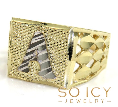 3.60 Grams 10k Gold Diamond Cut Initial A B H J K Ring
