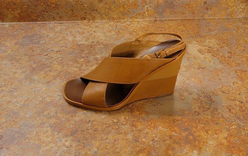 Nuovo! Tory Burch 'Gabrielle' sandalo con zeppa 100 mm marrone da donna taglia 9 5 M prezzo al dettaglio consigliato $350