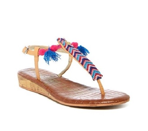Sandali Sam Edelman bambina Danica Siena zeppa scarpe estive frange boho NUOVI